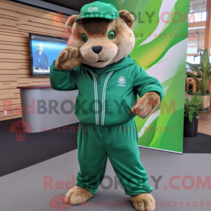 Green Beaver mascot costume...