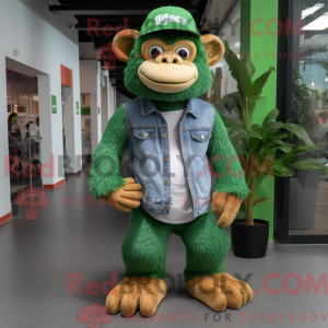 Zielony orangutang maskot...