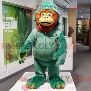 Zielony orangutang maskot...