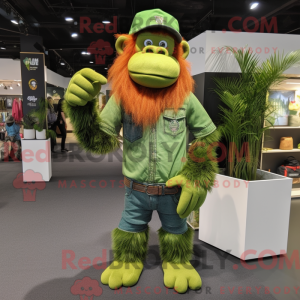 Grøn Orangutang maskot...