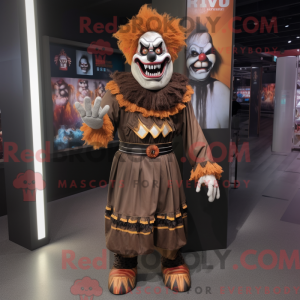 Brown Evil Clown mascot...