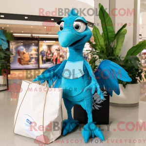 Cyan Dimorphodon maskot...