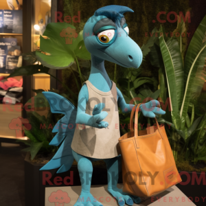 Cyan Dimorphodon maskot...