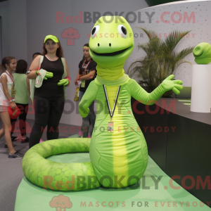 Lime Green Snake mascotte...