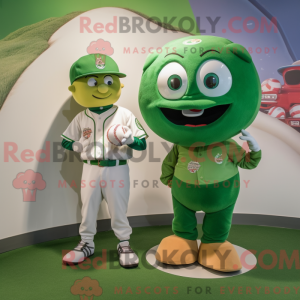Green Baseball Ball mascot...