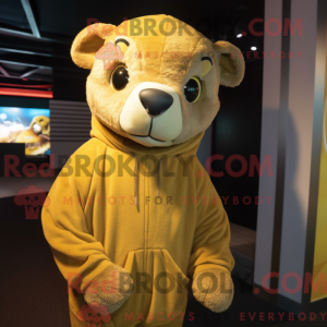 Gold Otter mascot costume...