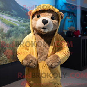 Gold Otter mascottekostuum...
