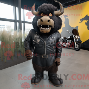 Sort Buffalo maskot kostume...