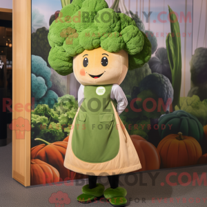 Tan Broccoli maskot kostume...