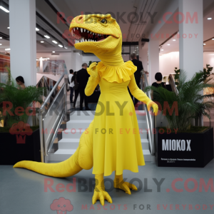Lemon Yellow T Rex mascot...