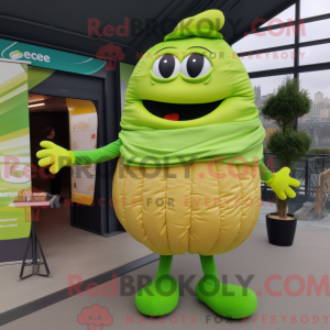 Lime Green Croissant mascot...