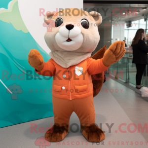 Peach Otter maskot kostume...