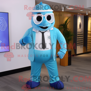Cyan Ice mascot costume...