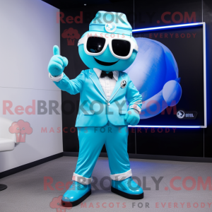 Cyan Ice-mascottekostuum...