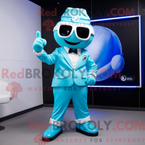 Cyan Ice Maskottchen Kostüm...