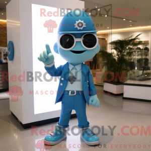 Cyan Ice mascot costume...