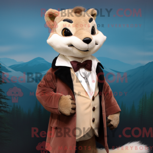 Beige Marten mascot costume...