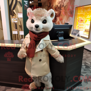 Beige Marten maskot kostume...