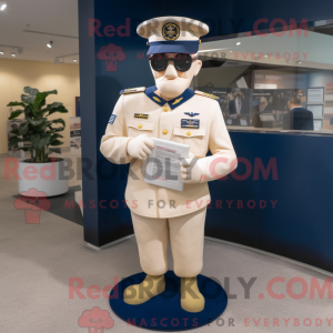 Cream Navy Soldier mascot...