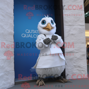 Hvit Quail maskot drakt...