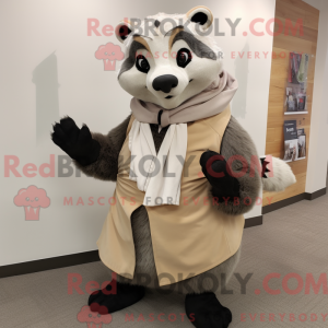 Tan Badger mascot costume...