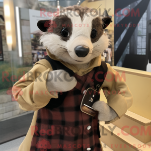 Tan Badger mascot costume...