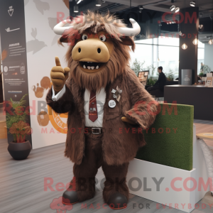 Brown Yak mascot costume...