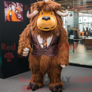 Brown Yak mascottekostuum...