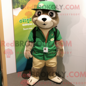 Green Ferret mascot costume...