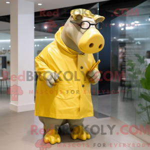 Gold Hippopotamus mascot...