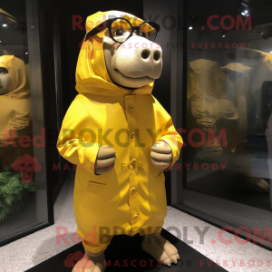 Gold Hippopotamus mascot...
