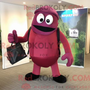 Maroon Granat maskot drakt...