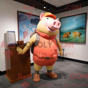 Peach Pig mascot costume...