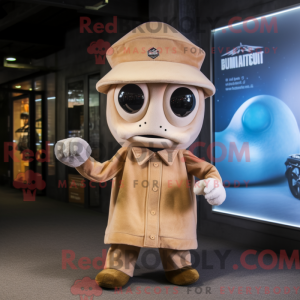 Beige Squid mascot costume...