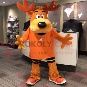 Orange Moose maskot kostume...