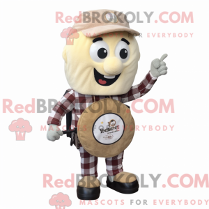 Cream Unicyclist mascot...