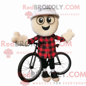 Cream Unicyclist mascot...