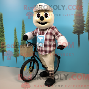 Cream Unicyclist mascot...
