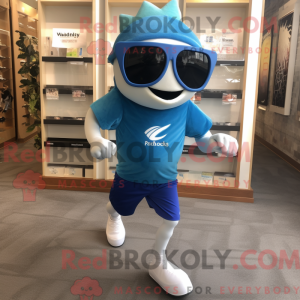 Blå Barracuda maskot...