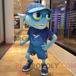 Blue Barracuda mascot...