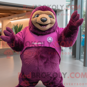 Magenta Giant Sloth mascot...