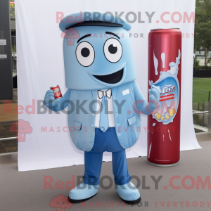 Sky Blue Soda Can mascot...