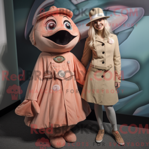 Beige laks maskot drakt...