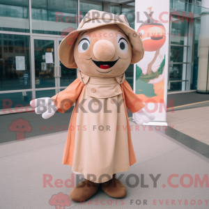 Beige zalm mascottekostuum...