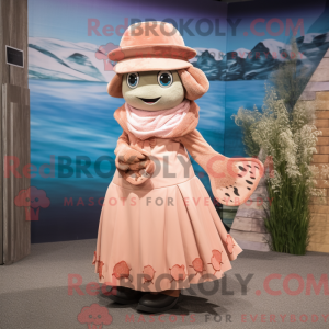 Beige Salmon mascot costume...