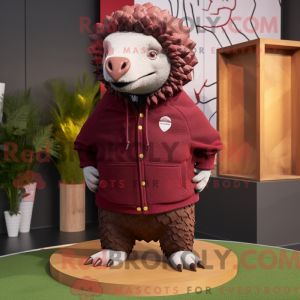 Maroon Pangolin maskot...