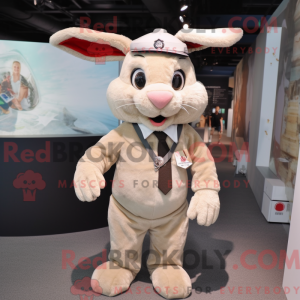 Beige Wild Rabbit mascot...