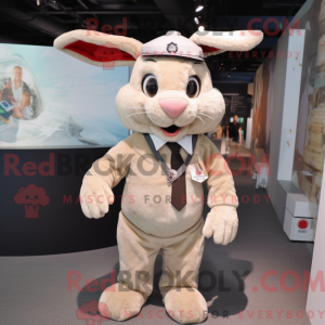 Beige Wild Rabbit maskot...