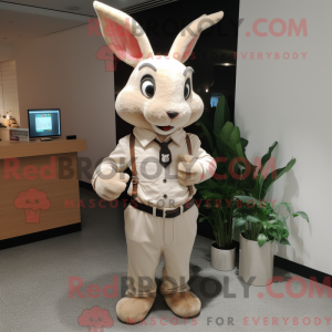 Beige Wild Rabbit mascot...