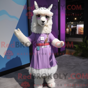 Lavendel Lama maskot...